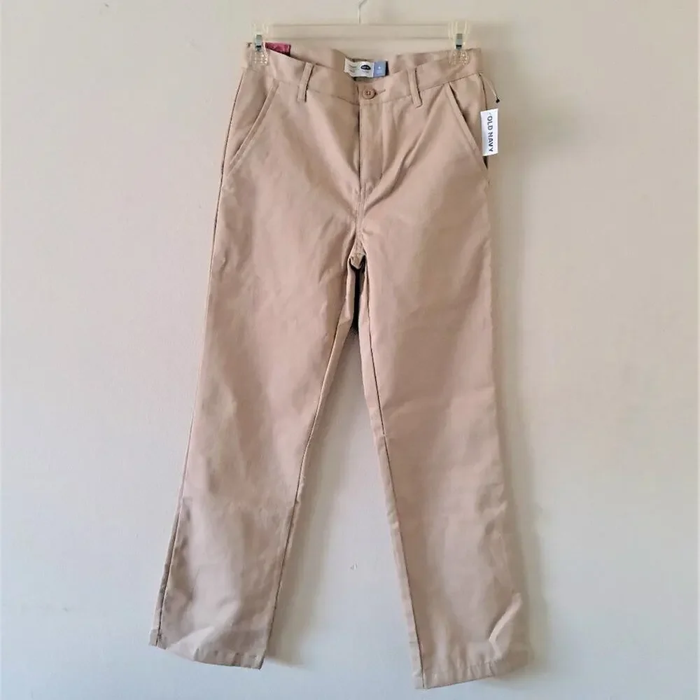 Old Navy Kids Uniform Plain Front Khaki Pant - Size 12 (NWT)